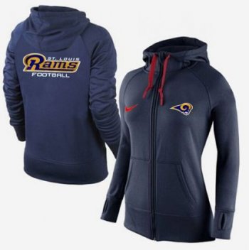 Women's Nike St.Louis Rams Full-Zip Performance Hoodie Dark Blue