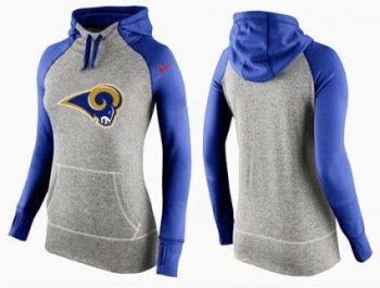 Women's Nike St.Louis Rams Performance Hoodie Grey & Blue_2