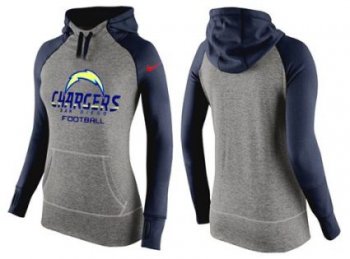 Women's Nike San Diego Chargers Performance Hoodie Grey & Dark Blue