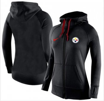 Women's Nike Pittsburgh Steelers Full-Zip Performance Hoodie Black_2