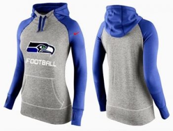 Women's Nike Seattle Seahawks Performance Hoodie Grey & Blue