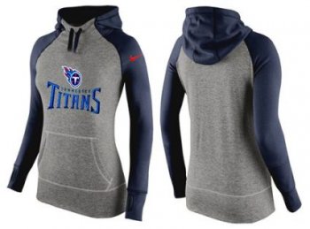 Women's Nike Tennessee Titans Performance Hoodie Grey & Dark Blue_1