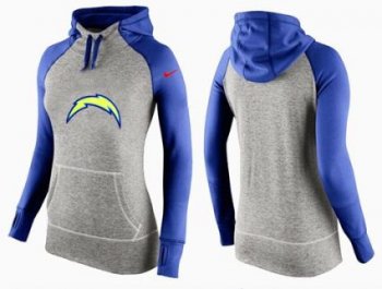 Women's Nike San Diego Chargers Performance Hoodie Grey & Blue_2