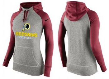 Women's Nike Washington Redskins Performance Hoodie Grey & Red_1