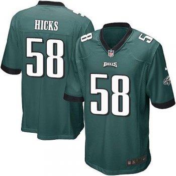 Youth Nike Eagles #58 Jordan Hicks Midnight Green Team Color NFL Jerseys