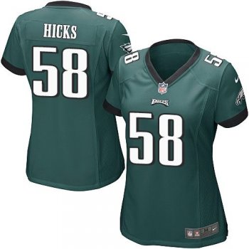 Women's Nike Eagles #58 Jordan Hicks Midnight Green Team Color NFL Jerseys