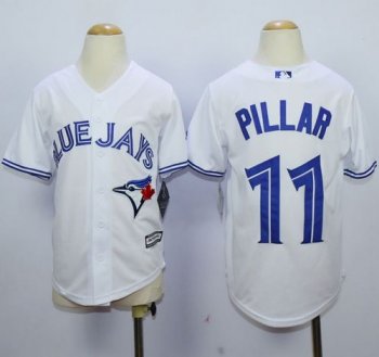 Youth Blue Jays #11 Kevin Pillar White Cool Base Stitched Baseball Jerseys