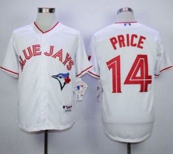 Blue Jays #14 David Price White 2015 Canada Day Stitched Baseball Jersey