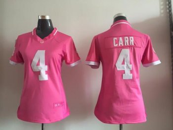 Women's Nike Oakland Raiders 4 Derek Carr 2015 Pink Bubble Gum NFL Jersey