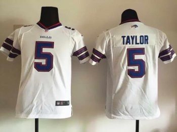 Youth Nike Bills #5 Tyrod Taylor White Stitched NFL Jersey