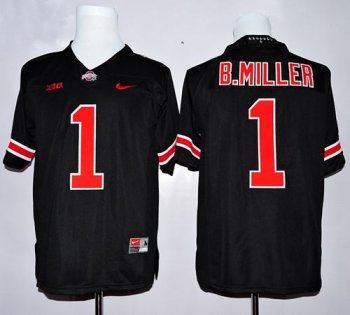 Buckeyes #1 Braxton Miller Black(Red No.) Limited Stitched NCAA Jersey