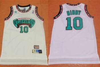 Grizzlies #10 Mike Bibby White TThrowback Stitched NBA Jersey