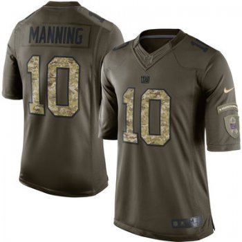 Nike New York Giants #10 Eli Manning Green Salute To Service Limited NFL Jersey