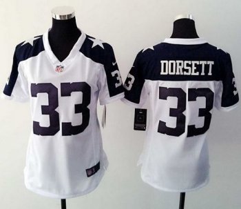 Women Nike Cowboys #33 Tony Dorsett White Thanksgiving Throwback NFL Jerseys