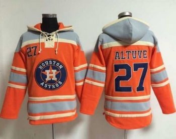 Houston Astros #27 Jose Altuve Orange Sawyer Hooded Sweatshirt MLB Hoodie