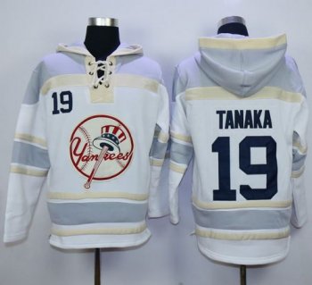 New York Yankees #19 Masahiro Tanaka White Sawyer Hooded Sweatshirt MLB Hoodie