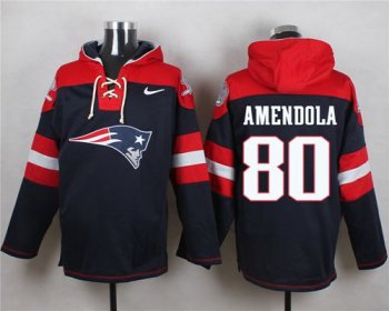 Nike New England Patriots #80 Danny Amendola Navy Blue Player Pullover NFL Hoodie