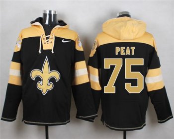 Nike New Orleans Saints #75 Andrus Peat Black Player Pullover NFL Hoodie