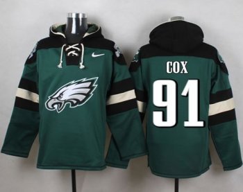 Nike Philadelphia Eagles #91 Fletcher Cox Midnight Green Player Pullover NFL Hoodie