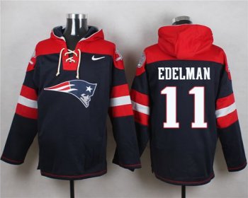 Nike New England Patriots #11 Julian Edelman Navy Blue Player Pullover NFL Hoodie