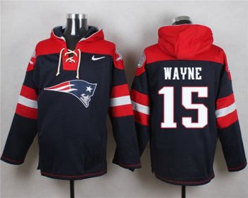 Nike New England Patriots #15 Reggie Wayne Navy Blue Player Pullover NFL Hoodie