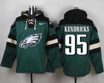 Nike Philadelphia Eagles #95 Mychal Kendricks Midnight Green Player Pullover NFL Hoodie