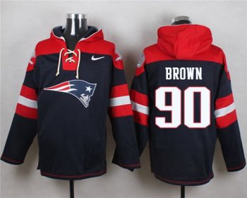 Nike New England Patriots #90 Malcom Brown Navy Blue Player Pullover NFL Hoodie