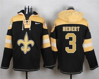 Nike New Orleans Saints #3 Bobby Hebert Black Player Pullover NFL Hoodie