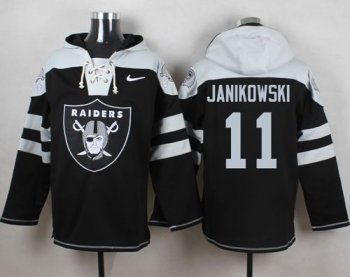 Nike Oakland Raiders #11 Sebastian Janikowski Black Player Pullover NFL Hoodie