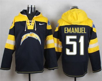 Nike San Diego Chargers #51 Kyle Emanuel Navy Blue Player Pullover NFL Hoodie