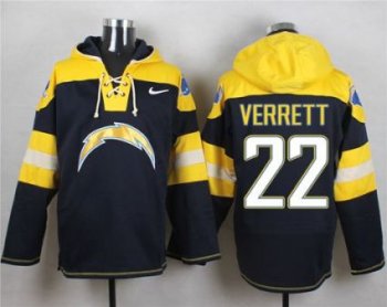 Nike San Diego Chargers #22 Jason Verrett Navy Blue Player Pullover NFL Hoodie