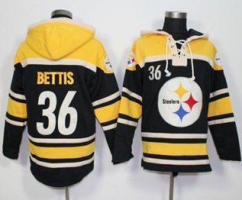 Nike Pittsburgh Steelers #36 Jerome Bettis Black Sawyer Hooded Sweatshirt NFL Hoodie