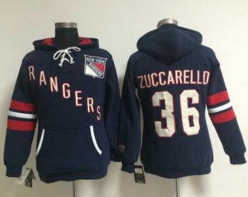 Women New York Rangers #36 Mats Zuccarello Navy Blue Old Time Heidi NHL Hoodie