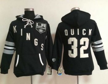 Women Los Angeles Kings #32 Jonathan Quick Black Old Time Heidi Hoodie