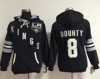 Women Los Angeles Kings #8 Drew Doughty Black Old Time Heidi Hoodie