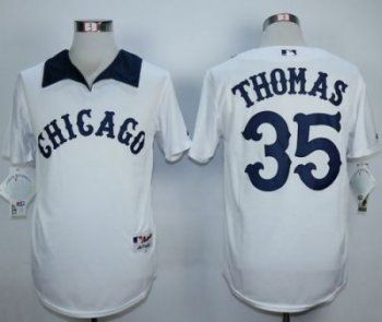 Chicago White Sox #35 Frank Thomas White 1976 Turn Back The Clock Stitched MLB Jersey