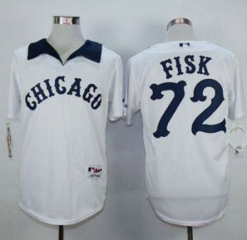 Chicago White Sox #72 Carlton Fisk White 1976 Turn Back The Clock Stitched MLB Jersey