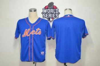 New York Mets Blank Blue Alternate Home Cool Base W 2015 World Series Patch Stitched MLB Jersey