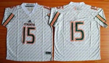 Miami Hurricanes #15 Brad Kaaya White Stitched NCAA Jerseys