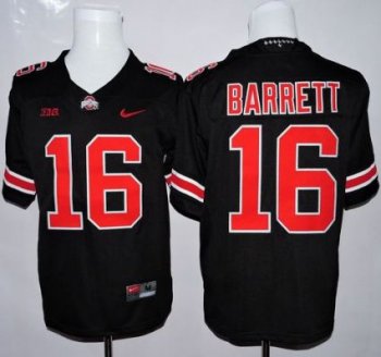 Ohio State Buckeyes #16 J. T. Barrett Black(Orange No.) Limited Stitched NCAA Jersey