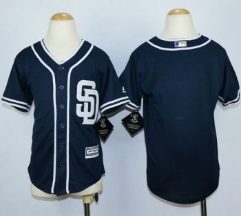 Youth Padres Blank Navy Blue Alternate 1 Stitched MLB Jersey