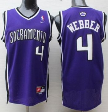 Nike Sacramento Kings #4 Chris Webber Purple Throwback Stitched NBA Jersey