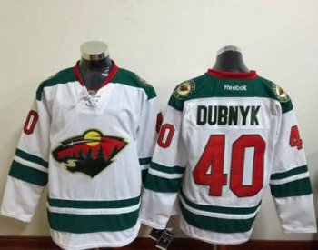 Minnesota Wild #40 Devan Dubnyk White Stitched NHL Jersey