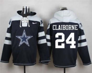 Nike Dallas Cowboys #24 Morris Claiborne Navy Blue Player Pullover NFL Hoodie