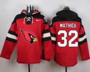 Nike Arizona Cardinals #32 Tyrann Mathieu Red Player Pullover NFL Hoodie