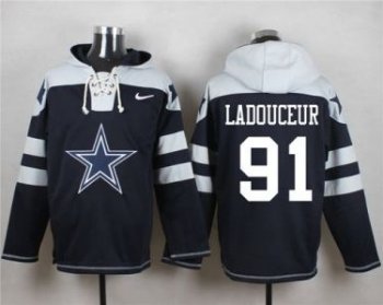 Nike Dallas Cowboys #91 L. P. Ladouceur Navy Blue Player Pullover NFL Hoodie