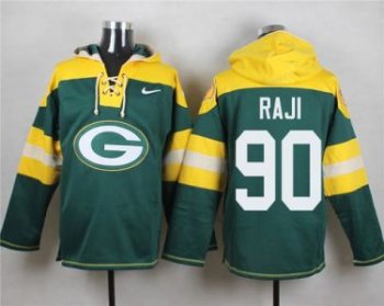 Nike Green Bay Packers #90 B.J. Raji Green Player Pullover NFL Hoodie