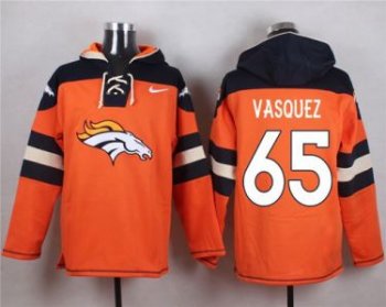 Nike Denver Broncos #65 Louis Vasquez Orange Player Pullover NFL Hoodie