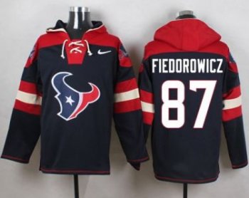 Nike Houston Texans #87 C.J. Fiedorowicz Navy Blue Player Pullover NFL Hoodie