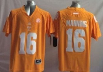 Youth Tennessee Vols #16 Peyton Manning Orange Stitched NCAA Jersey